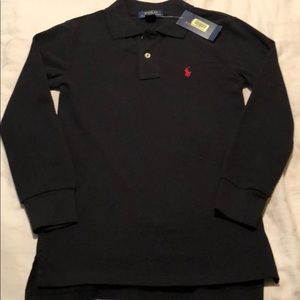 NWT Polo Ralph Lauren long sleeved black polo, Sm